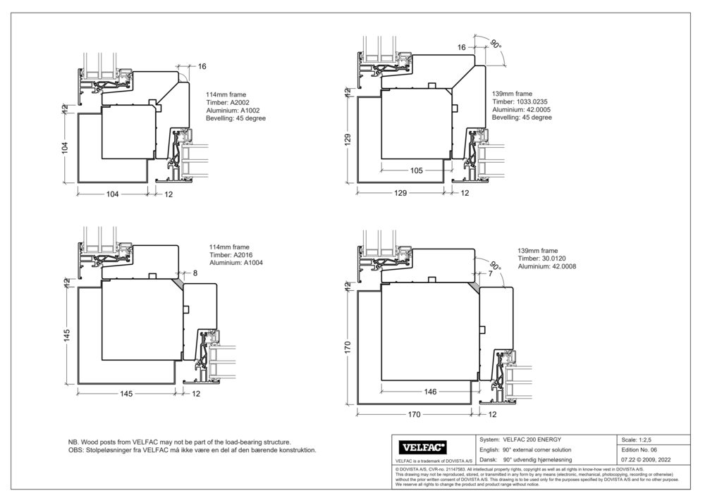 External and internal corner solutions for VELFAC 200 ENERGY